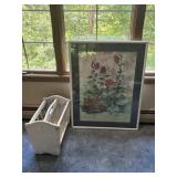 Tabby Cat Water Color Painting & Magazine Stand