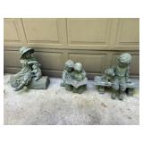 (3) Resin Garden Decor Statues