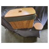 Longaberger Lg Magazine Basket w/ Lid, Liner &