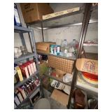4 teir metal shelf & contents mason jars, lids,