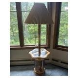 Wooden Glass Lamp Stand