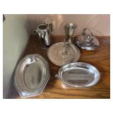 Silver plated Teapot, hadron Hall Server, Bowl &