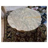 Marble Top Single Drawer Coffee Table on Casters