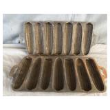 (2) Cast Iron Cornbread Baking Pans
