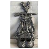 Antique Cast Iron Deer Hunter Match Holder