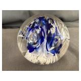 Kerry Zimmerman Art Glass Etched Paperweight