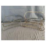 (2) MCM Drink Carrying Racks 6 Glass Bottles