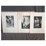 (3) Sketch Prints Eugene Loving, C. A. Bartels, &