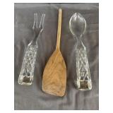 Anchor Hocking Wexford Glass Salad Serving Fork &