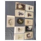 (10) Antique Cabinet Card Photograph & "Cupid