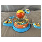 Tin-Litho Airplane Carousel Wind Up Toy