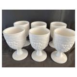 (6)Imperial Glass Co. Milk Glass Goblets