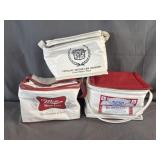 (3) Vinyl 6pk Coolers Budweiser, Miller High Life