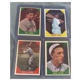 (4) 1960 Fleer Baseball Greats Hall of Fame