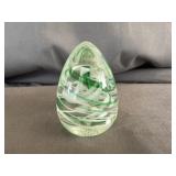 Joe Rice Art Glass Egg Shaped Paperweight
