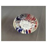 Elwood Art Glass Paperweight Patriotic Themed