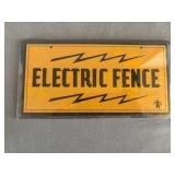 Vintage Nos Electric Fence Tin Sign