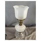 Victorian Style Frosted Glass Table Lamp & Shade