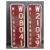 (2) Embossed Heavy Steel Street Signs Wilkinson,