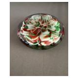 Joe Rice Art Glass Christmas Themed Paperweight