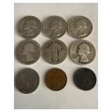 (6) U.S. Quaters 90% Silver, 90% Buffalo Nickel,