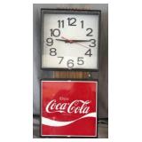 Coca-Cola Lighted Bar Sign & Clock -Works