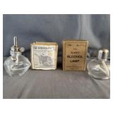 (2) Glass Alcohol Lamps w/ Original Boxes