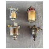 (4) Vintage Glass Bowl Inline Fuel Sediment