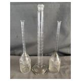 (3) Vintage Glass Graduated Mixing Cylinders