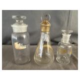 Vintage Apothecary or Chemistry Glass Bottles &