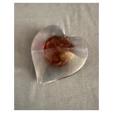 Glass Art Heart Shaped Paperweight