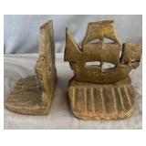 (2) Heavy Cast Iron Ship Bookends