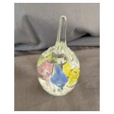 Joe Rice Glass Art Stemmed Ball Paperweight
