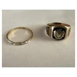 (2) 10k Gold Rings No Stones