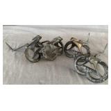 (4) Antique Cast Iron Coal Miners Candle Holder