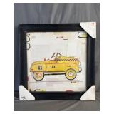 Danny O 'Yellow Taxi' Framed Wall Art 22'x22'