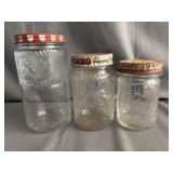 (3) Frank's Jumbo Brand Peanut Butter Jars