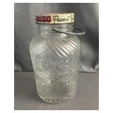 Frank's Jumbo Peanut Butter Wire Handle Glass Jar