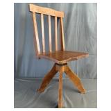 Mission-style Children's Wooden Swivel Chair
