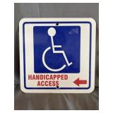 'Handicapped Access' Metal Sign