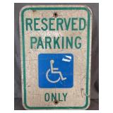 'Reserved Parking Handicap Only' Metal Sign