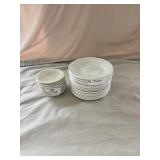 (7) Side Dish Bowls, (14) 7' Saucer Plates