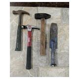 Assorted hammers and chisel