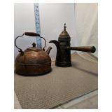 Two copper tea pots