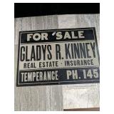 29"x14" Metal for sale sign