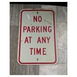 18"x12" No parking at any time sign