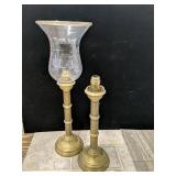 18" Candle Holders only one glass globes!