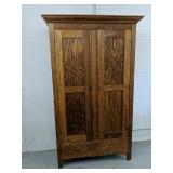 43" wide 80" High wood cabinet with two drawers