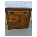 30"wide 28" Tall 15"deep buffet
Three drawers