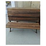 Old School wood and Cast iron Bench 
41.5" wide